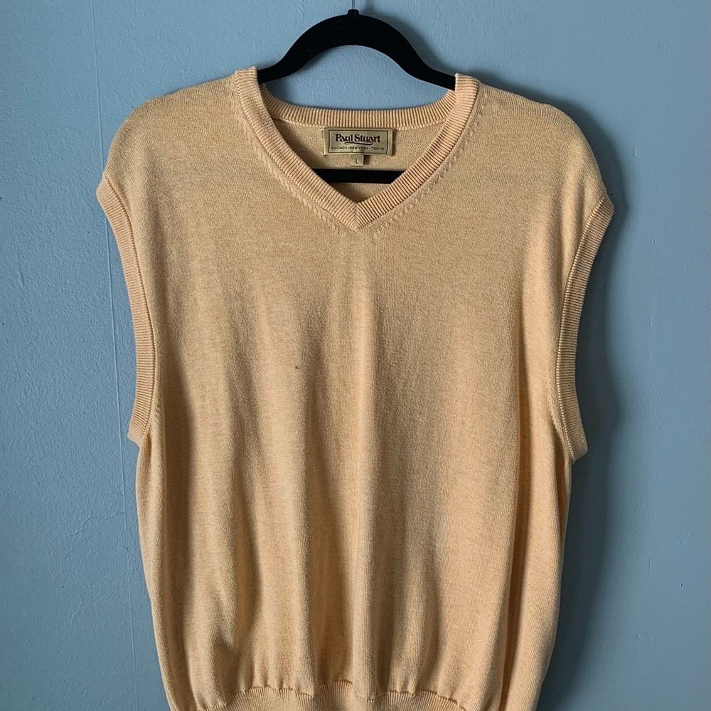 peach-colored paul stuart sweater vest